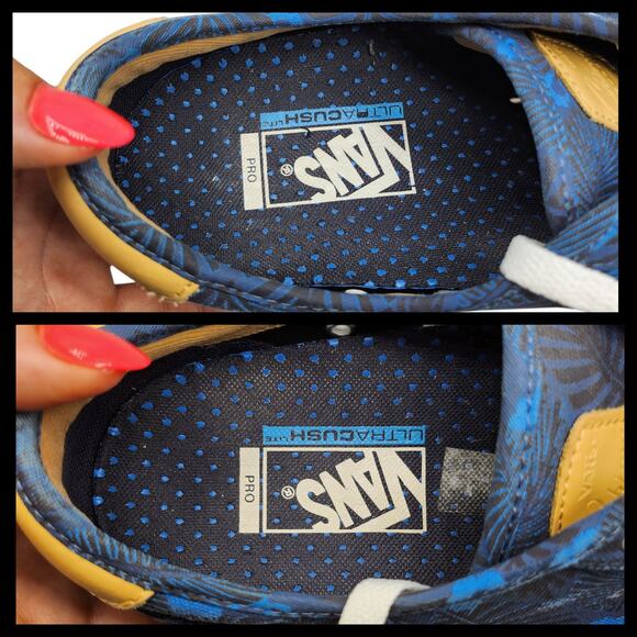 Vans Shoes Mens 12 Chima Ferguson Pro Blue Tropical Palm Floral Low Tops Skate - Picture 10 of 12